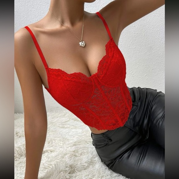 Luxe sexy floral lace bralette corset crop top - Picture 14 of 16